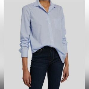 Equipment Women’s Blue Striped Button-Up